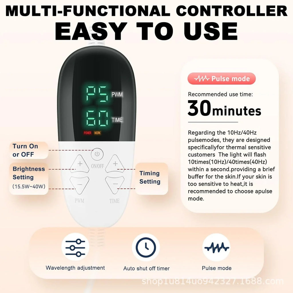 Solezy Leather red light therapy pad with neck support, multifunctional dual wavelength relaxation waist and neck hot compress