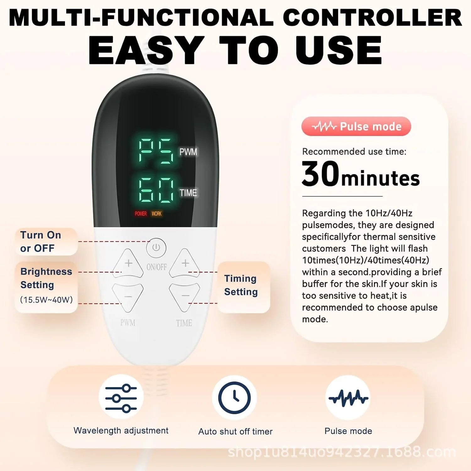 Solezy Leather red light therapy pad with neck support, multifunctional dual wavelength relaxation waist and neck hot compress