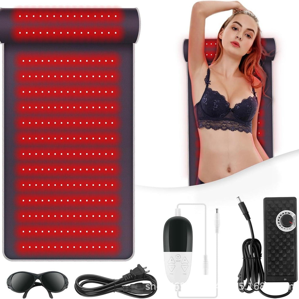 Solezy Leather red light therapy pad with neck support, multifunctional dual wavelength relaxation waist and neck hot compress