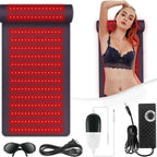 Solezy Leather red light therapy pad with neck support, multifunctional dual wavelength relaxation waist and neck hot compress